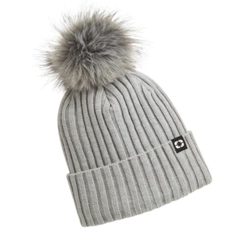 Polaris W Removeable Pom Beanie Gray (dam)