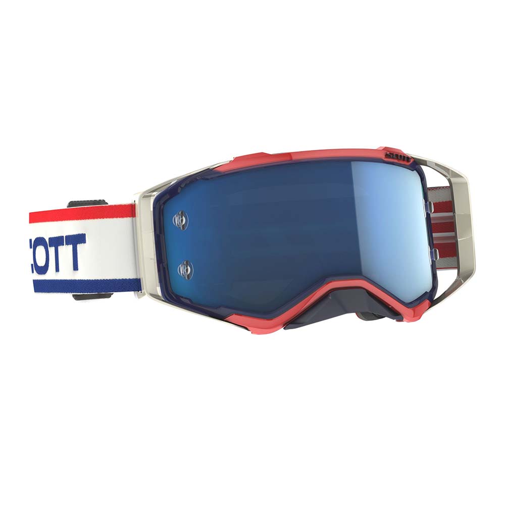 Scott Goggle Prospect retro white/blue / blue chrome works – Crossglasögon Scott Goggle Prospect retro white/blue / blue chrome works