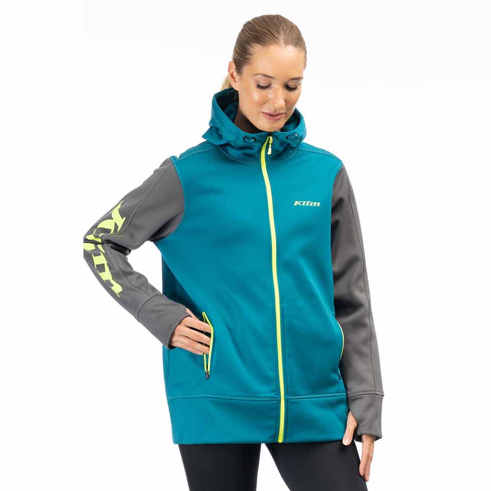 Klim Visita Long Hoodie Deep Lagoon/Asphalt – Tröjor Klim Visita Long Hoodie Deep Lagoon/Asphalt