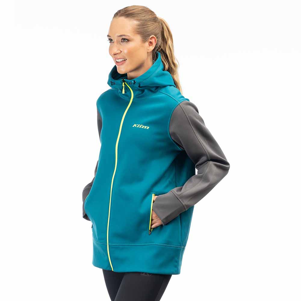 Klim Visita Long Hoodie Deep Lagoon/Asphalt – Tröjor Klim Visita Long Hoodie Deep Lagoon/Asphalt - Bild 3