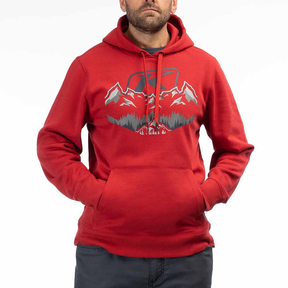 Klim Peak Side Pullover Hoodie Chili Pepper/Dress Blues – Tröjor Klim Peak Side Pullover Hoodie Chili Pepper/Dress Blues