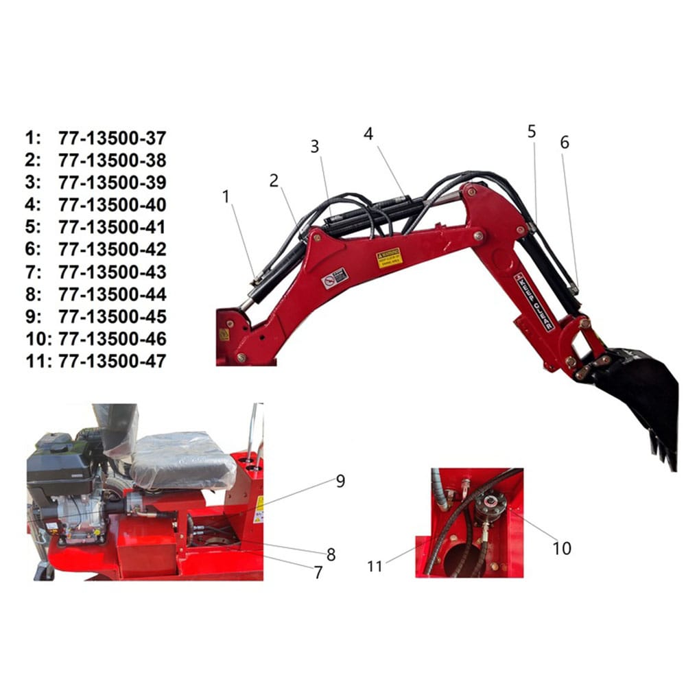Bronco Hydraulslang Lyftbom bakre (Passar till 77-13500) – Delar/Tillbehör Bronco Hydraulslang Lyftbom bakre (Passar till 77-13500)