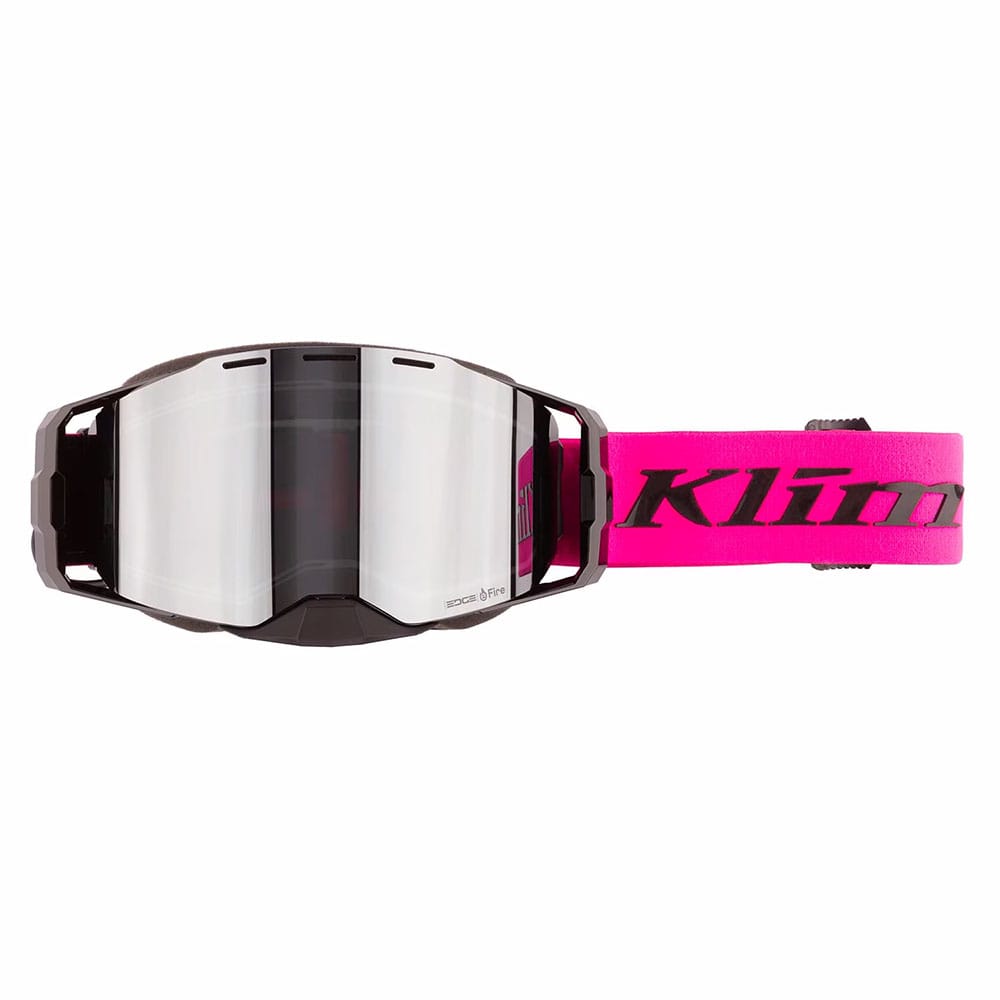 Klim Edge eFire Goggle Slope Pink Glo Dark Smoke Silver Mirror – Skoterglasögon Klim Edge eFire Goggle Slope Pink Glo Dark Smoke Silver Mirror - Bild 2