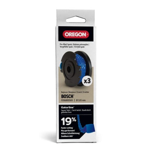Oregon Square Twist Trimmer Line Pre-Filled Spool 3-Pack, 1.65mm Diameter, Replaces Bosch F016800569