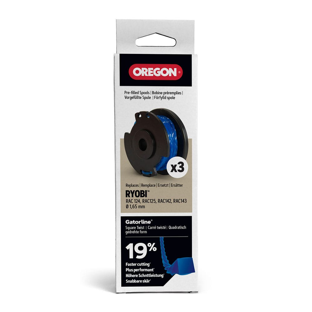 Oregon Square Twist Trimmer Line Pre-Filled Spool 3-Pack (1.65mm Dia) – Klingor och tråd Oregon Square Twist Trimmer Line Pre-Filled Spool 3-Pack (1.65mm Dia)