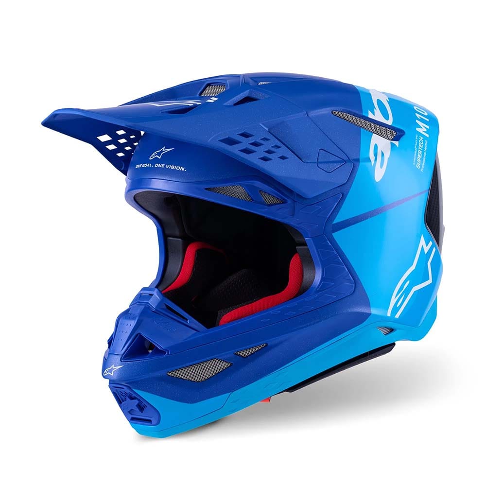 Alpinestars Hjälm S-M10 Flood Met Blå/Blå/Carbon – Crosshjälmar Alpinestars Hjälm S-M10 Flood Met Blå/Blå/Carbon
